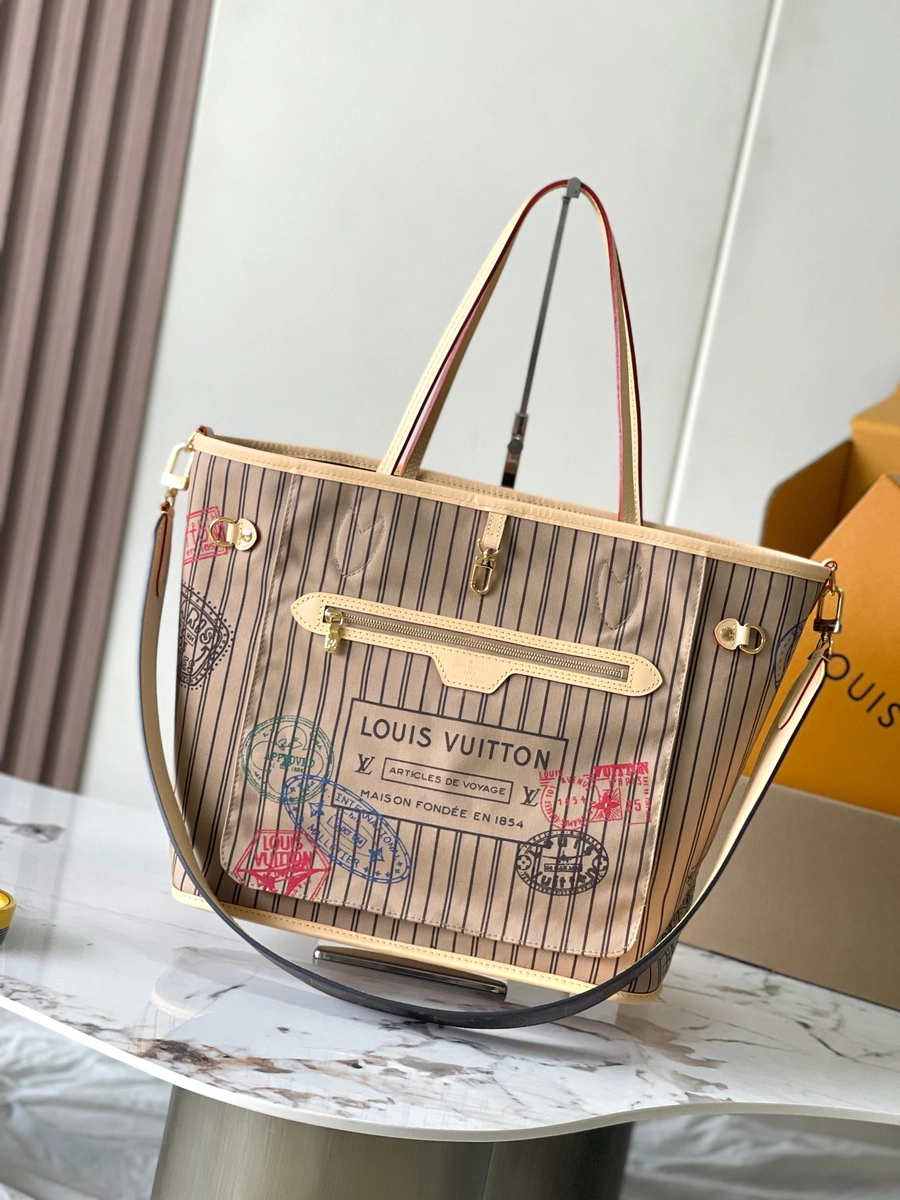 高仿奢侈品包LV新款雙面設計Neverfull Bandoulière Inside Out GM Monogram bag-M11948正品級別-貨到付款