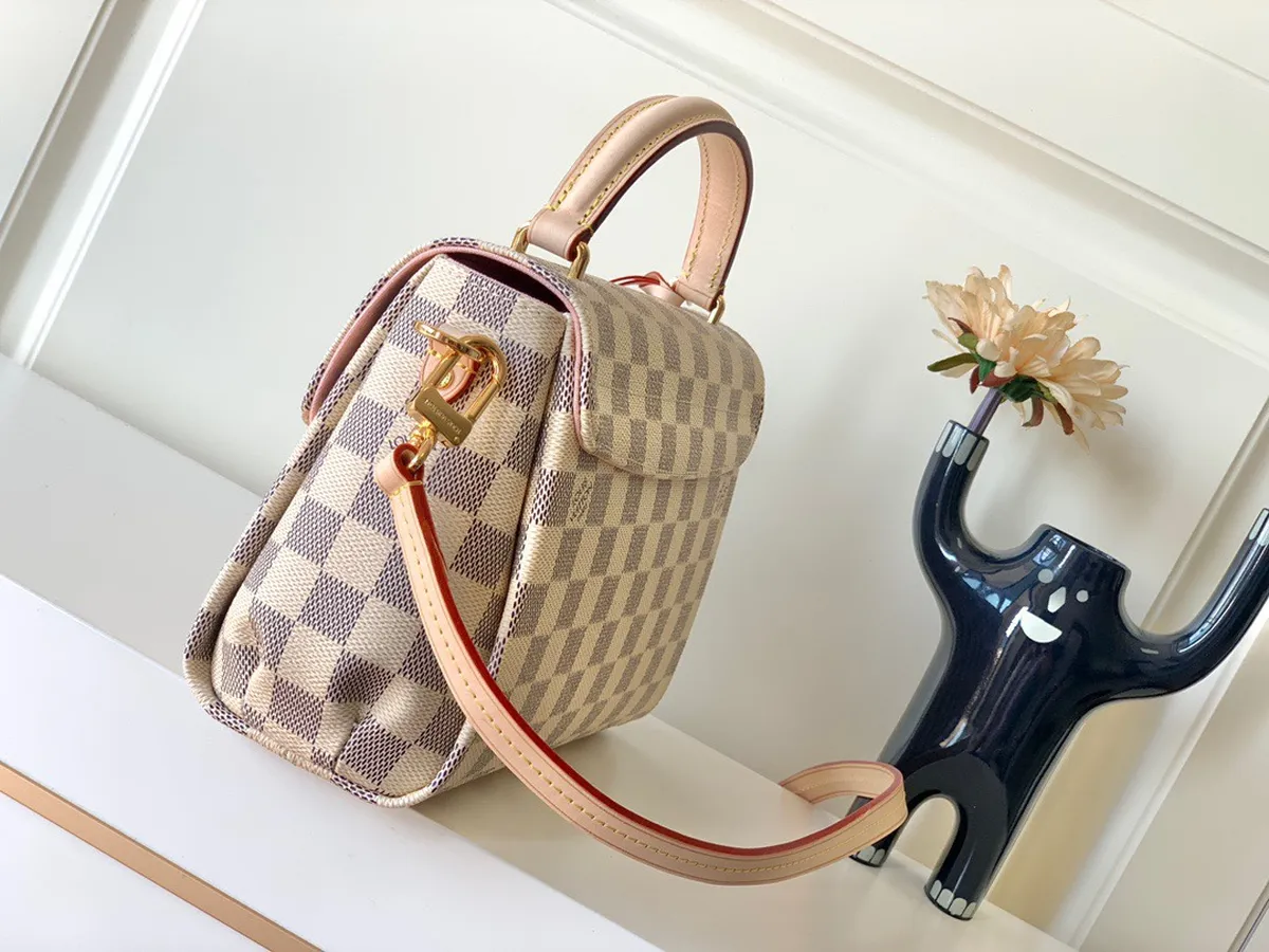 精仿包包LV Croisette 棋盤格子 S-lock 鎖扣 斜挎手提包袋-N41581正品級別-貨到付款