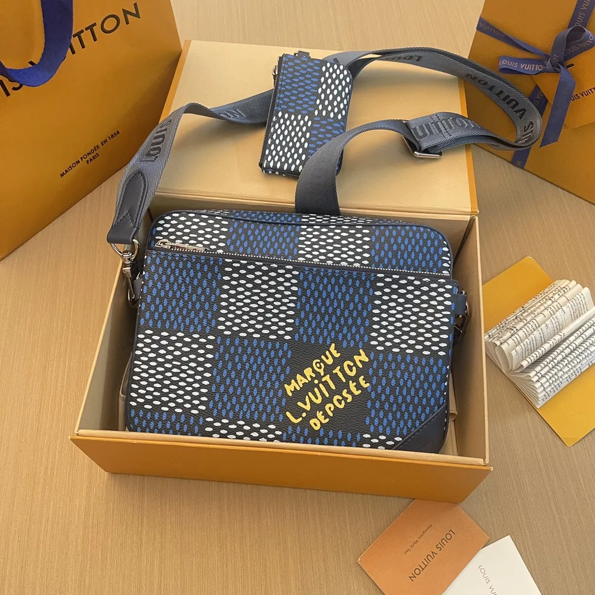 高仿包廠家LV Trio 塗層帆布男士郵差包-N40694正品級別-貨到付款
