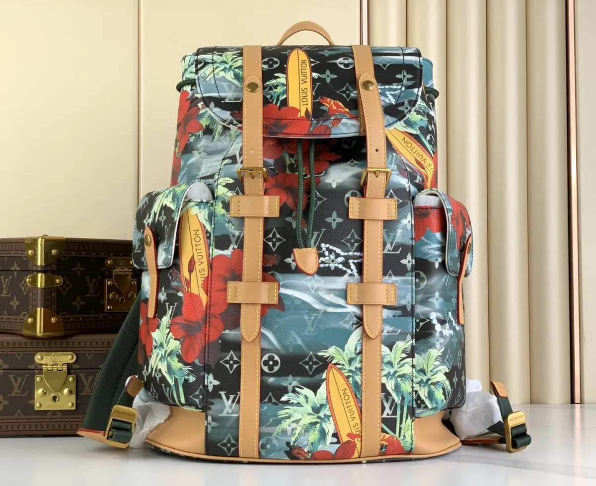 高仿包直銷LV Christopher MM Monogram 旅行 雙肩 書包 背包-M24996正品級別-貨到付款
