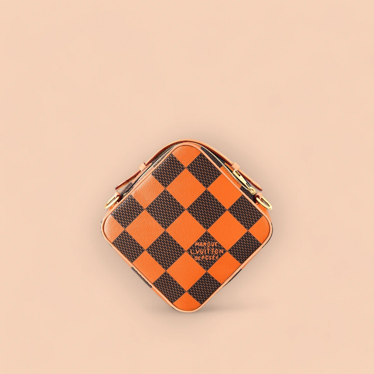 高仿奢侈品包LV Chess 橙色男士棋盤格郵差包-N40548正品級別-貨到付款