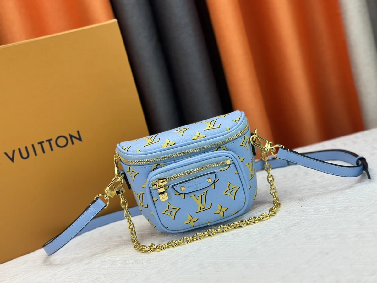 高仿包零售LV Mini Bumbag 漸變藍色 拉鏈包包包包 -M83694正品級別-貨到付款