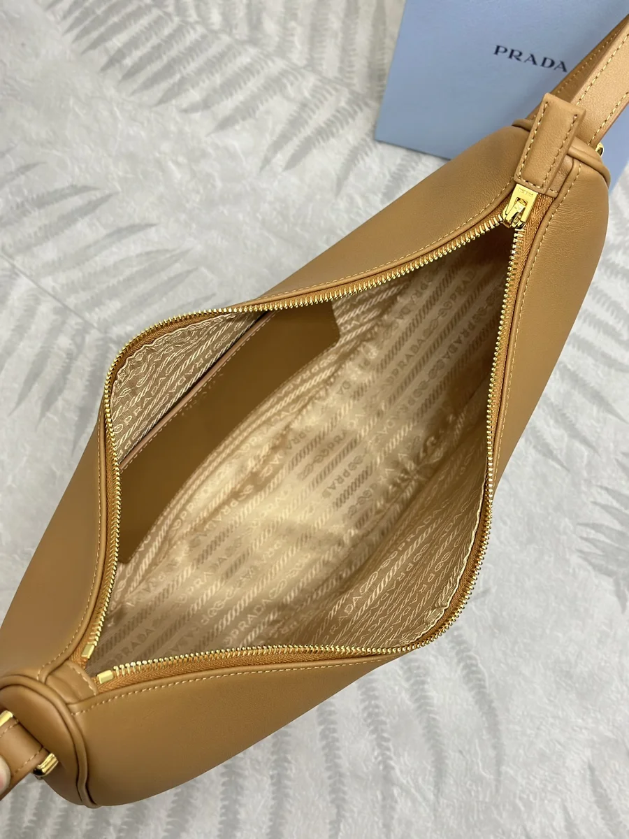 高仿包零售Prada Moon 1BC212 MM米白色皮革單肩包包正品級別-貨到付款