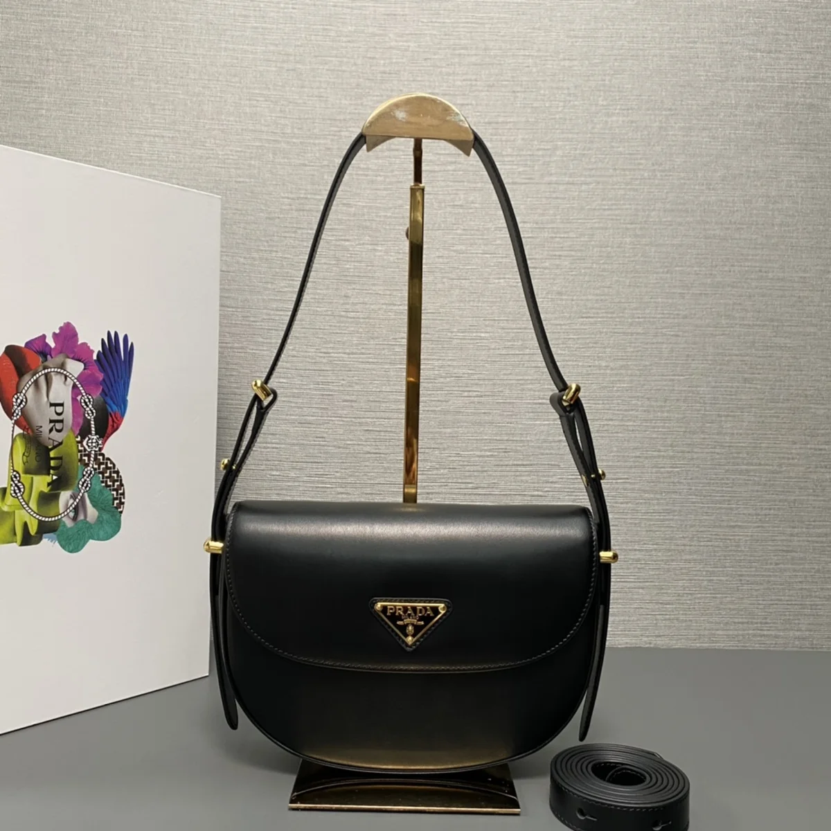 高仿包代購Prada Classic 1BD365 PM黑色皮革單肩包包正品級別-貨到付款
