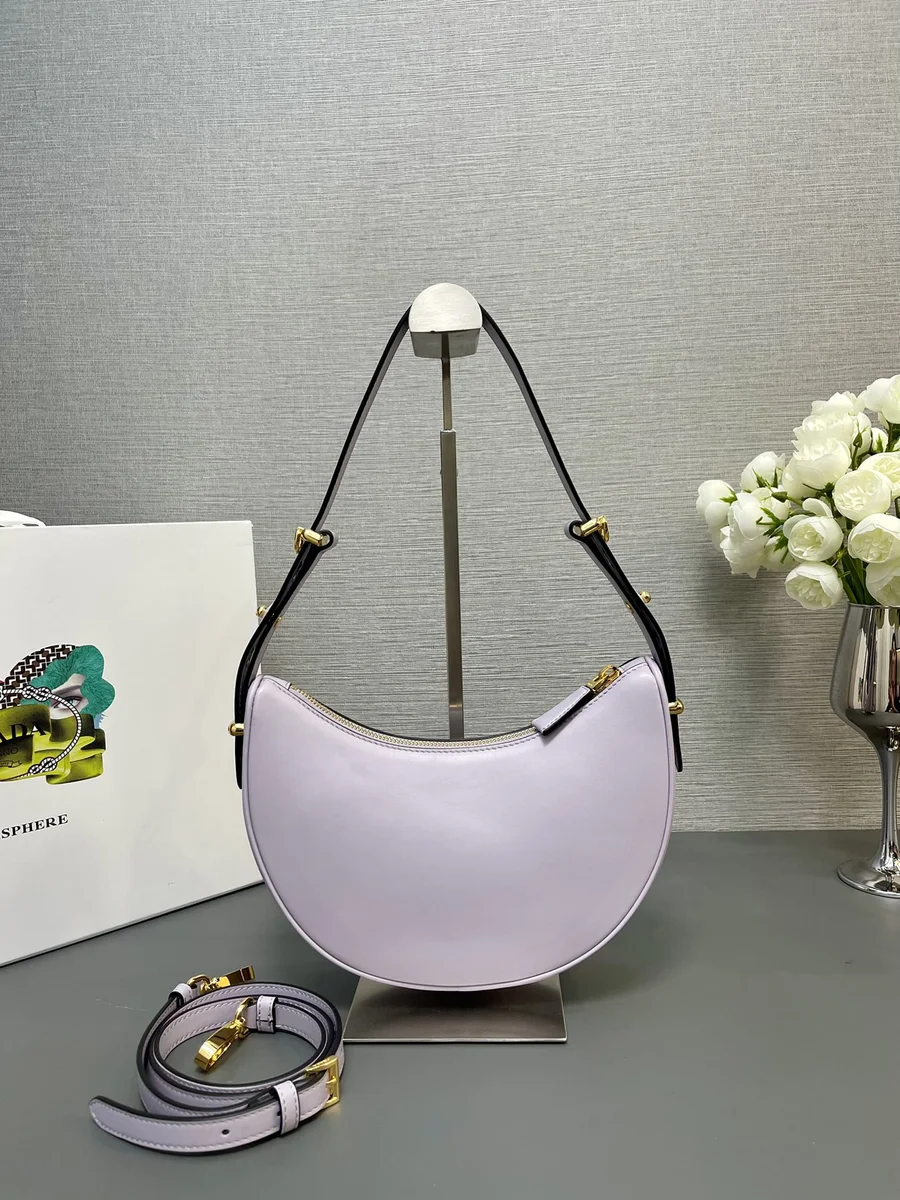 高仿奢侈品包Prada Nappa 1BC194 PM米白皮革單肩包包正品級別-貨到付款