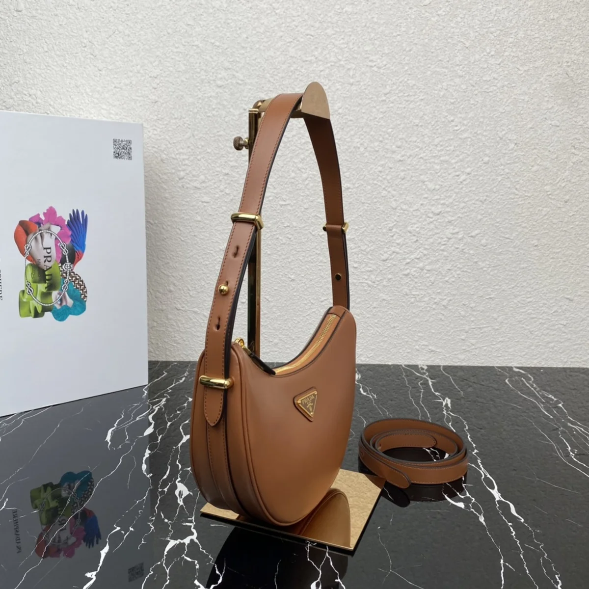 高仿包廠家Prada Curve 1BC194 PM白色 皮革單肩包包正品級別-貨到付款