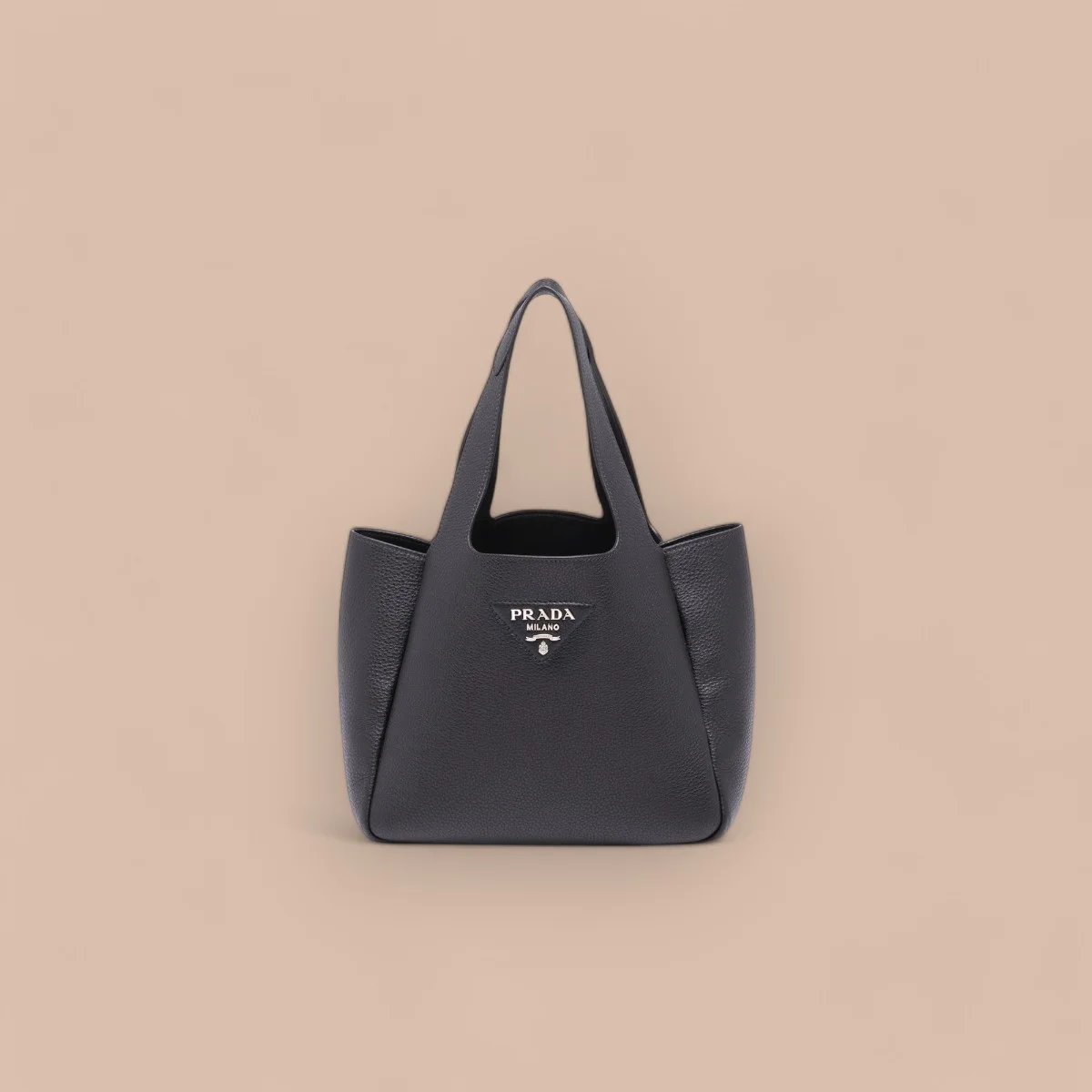 頂級高仿包Prada Flou 1BG335 PM黑色皮革手提包包正品級別-貨到付款