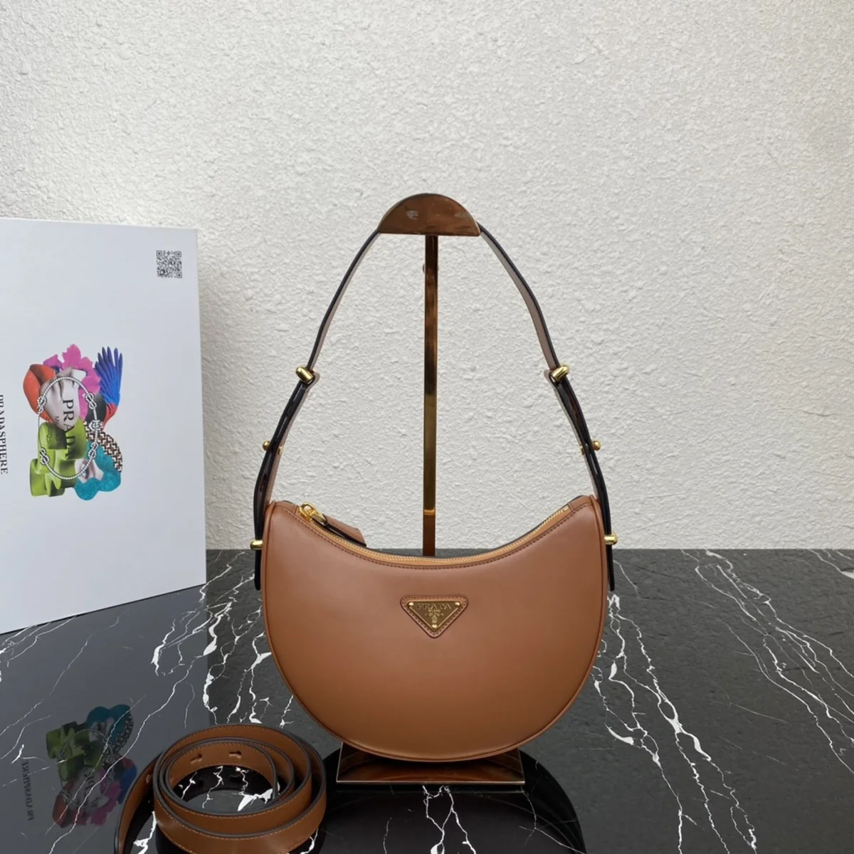 高仿包廠家Prada Curve 1BC194 PM白色 皮革單肩包包正品級別-貨到付款