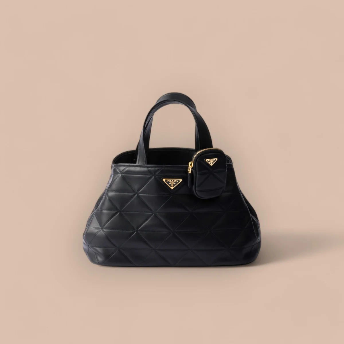 高仿包廠家Prada Symbole 1BG545 MM黑色皮革托特包包正品級別-貨到付款