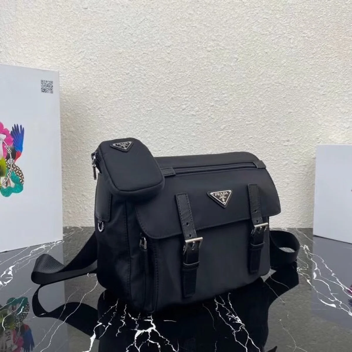 高仿包零售Prada Re-Nylon 1BD953 MM黑色尼龍單肩包包正品級別-貨到付款