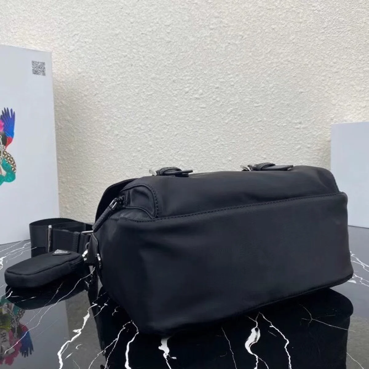 高仿包零售Prada Re-Nylon 1BD953 MM黑色尼龍單肩包包正品級別-貨到付款