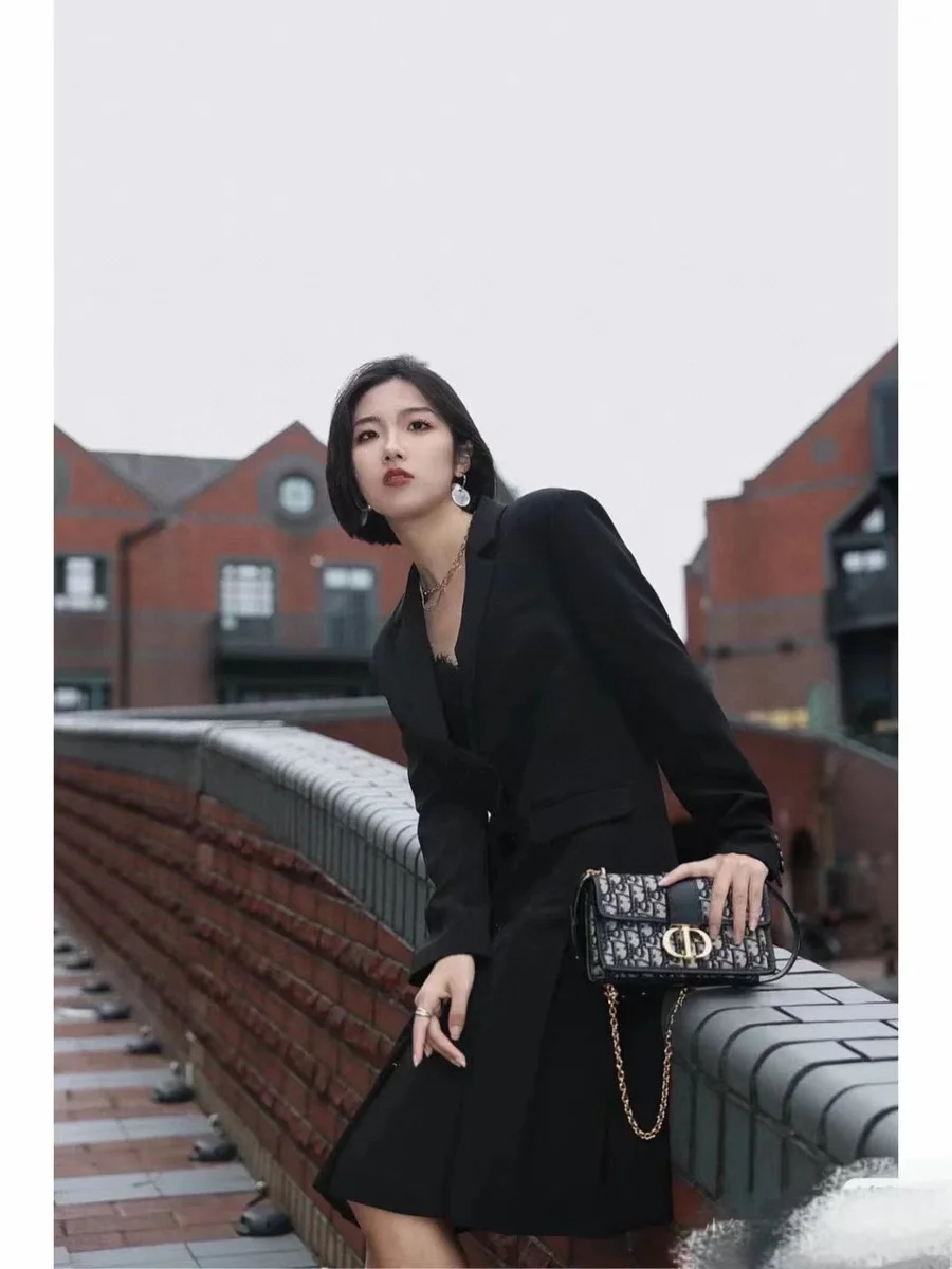 高仿奢侈品包Dior 30 Montaigne 藍色肩背袋PM-M9334正品級別-貨到付款