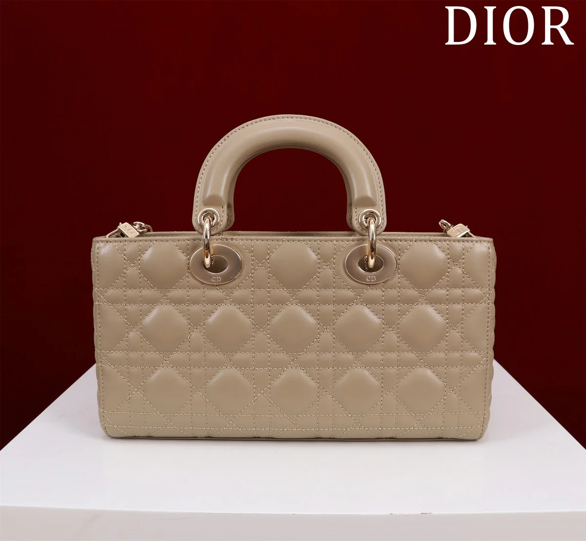 高仿名牌包Dior Lady 沙色 羊皮斜挎包MM-M0540正品級別-貨到付款