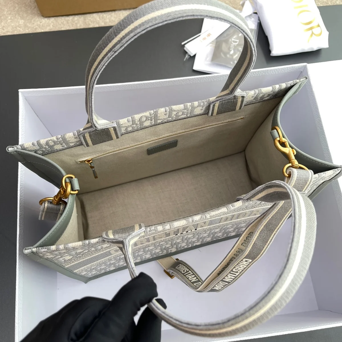 高仿包批發Dior Book 灰色托特包包MM-M1324正品級別-貨到付款