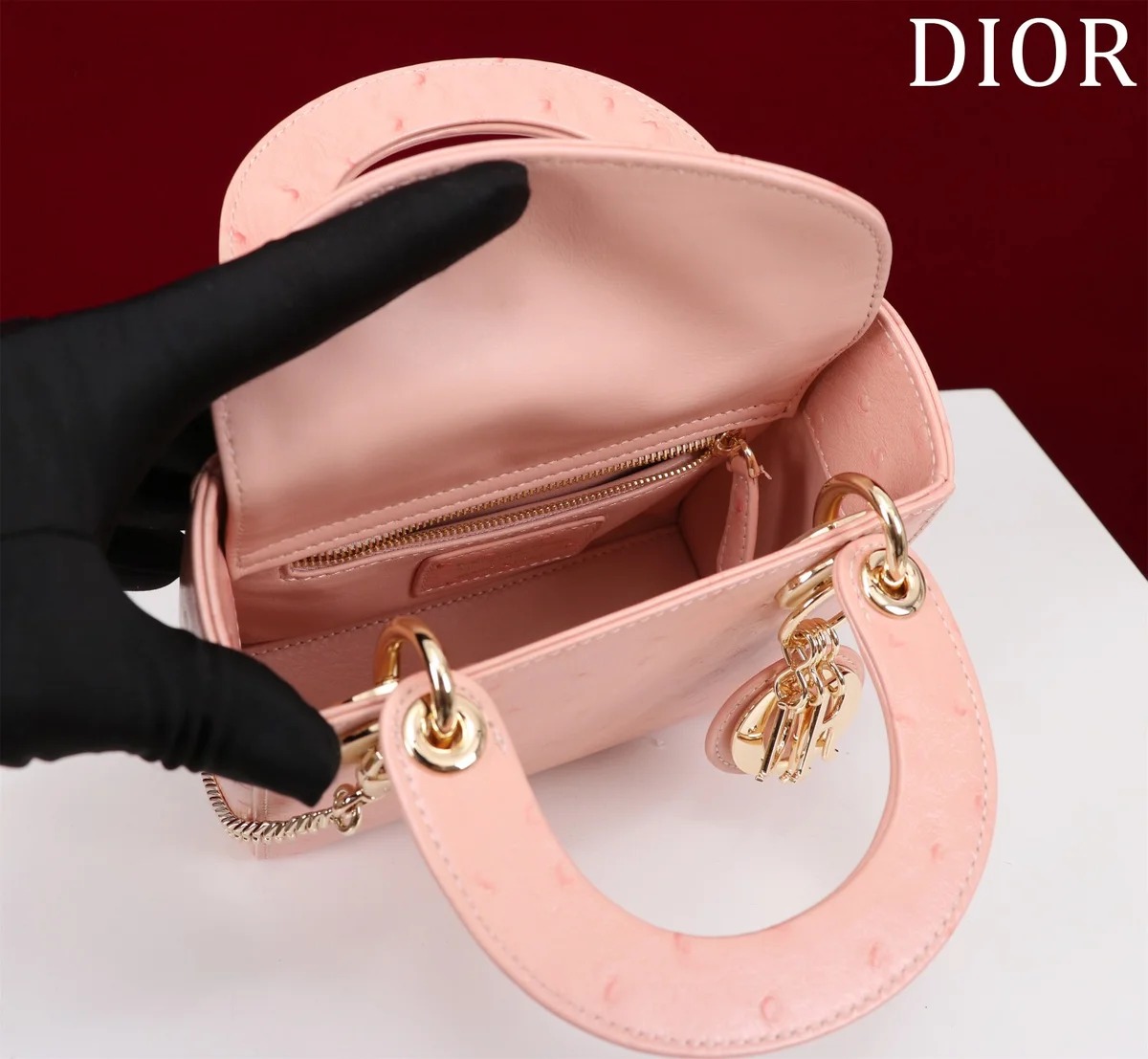 高仿包廠家Dior Lady 奶白 羊皮斜挎包PM-M0505正品級別-貨到付款