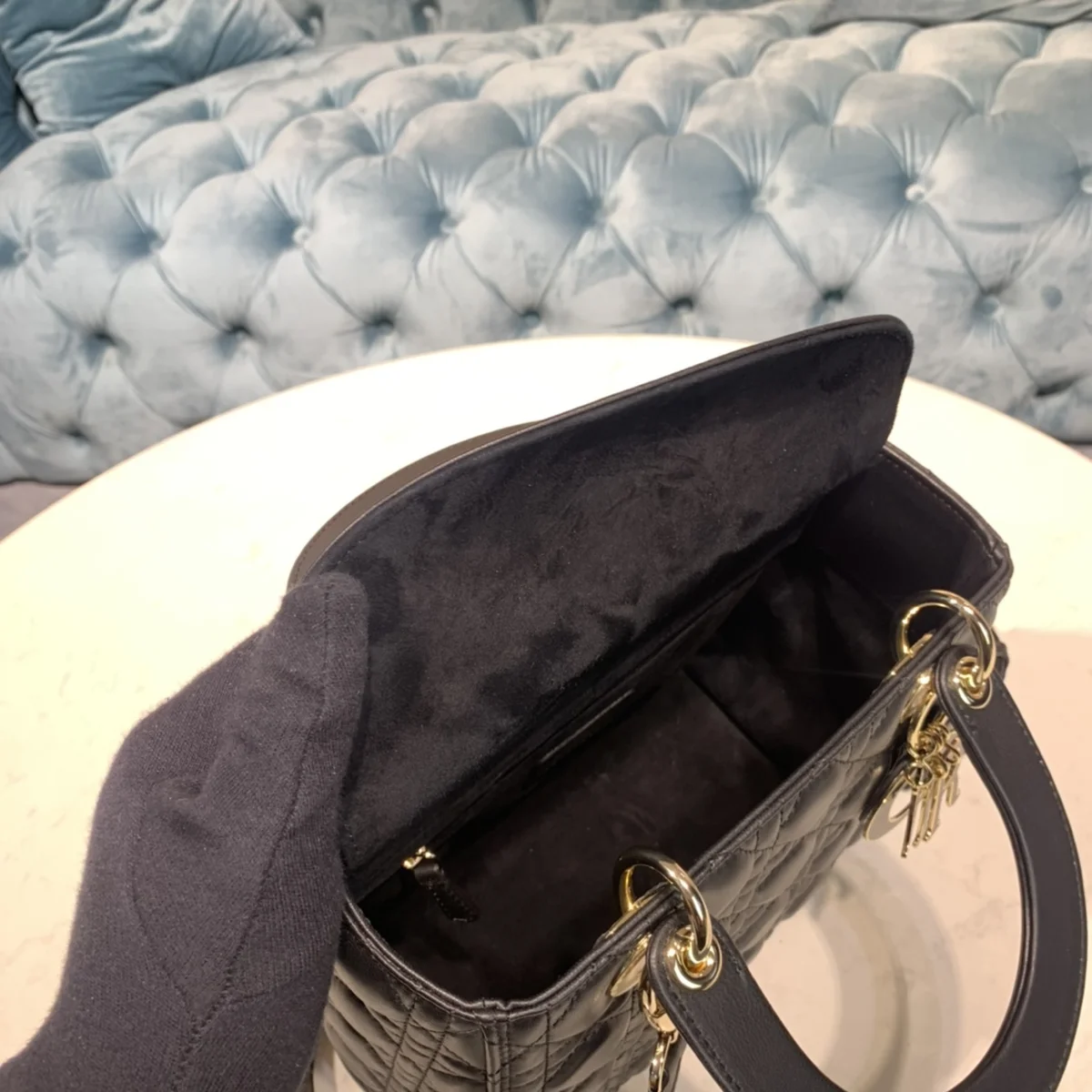 高仿包批發Dior Lady 黑色 小牛皮斜挎包MM-M0565正品級別-貨到付款