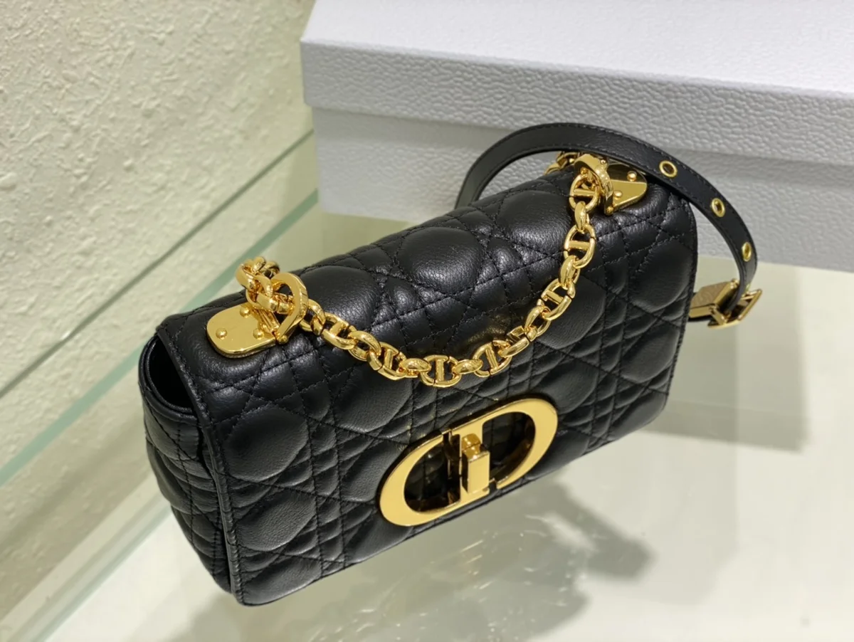高仿奢侈品包Dior Caro 黑色 小牛皮斜挎包PM-M9241正品級別-貨到付款