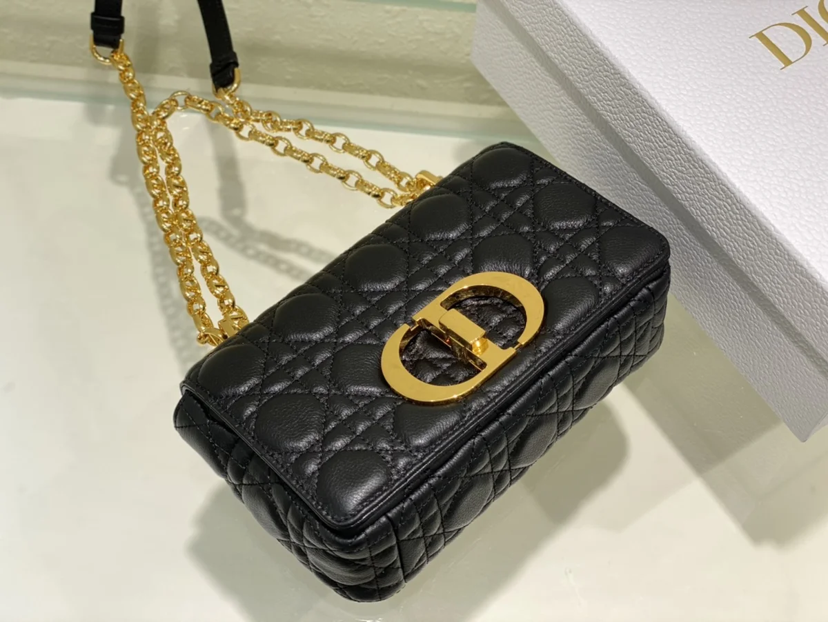 高仿奢侈品包Dior Caro 黑色 小牛皮斜挎包PM-M9241正品級別-貨到付款