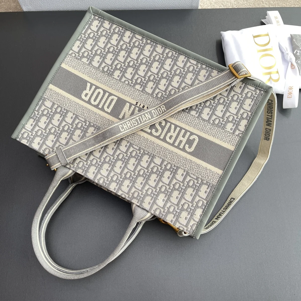 高仿包批發Dior Book 灰色托特包包MM-M1324正品級別-貨到付款