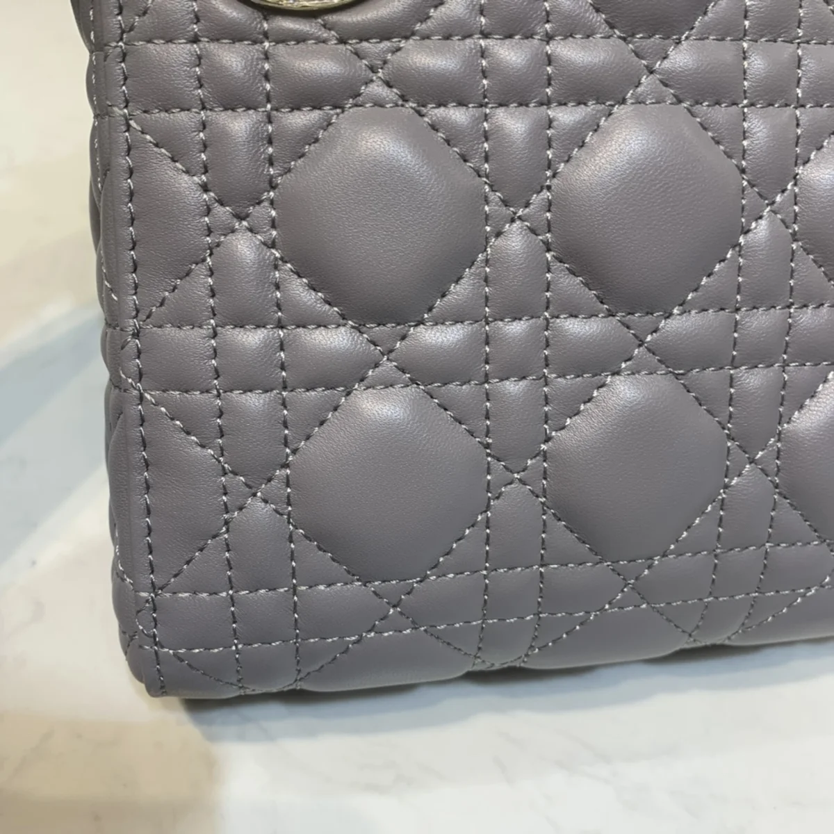 高仿包批發Dior Lady 灰色 羊皮斜挎包PM-M0505正品級別-貨到付款