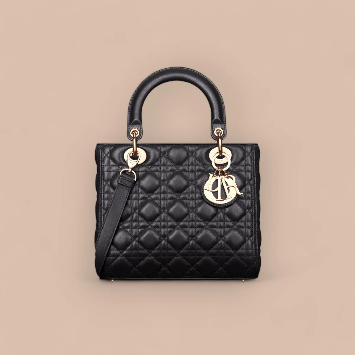 高仿名牌包Dior Lady 黑色 羊皮斜挎包MM-M0565正品級別-貨到付款