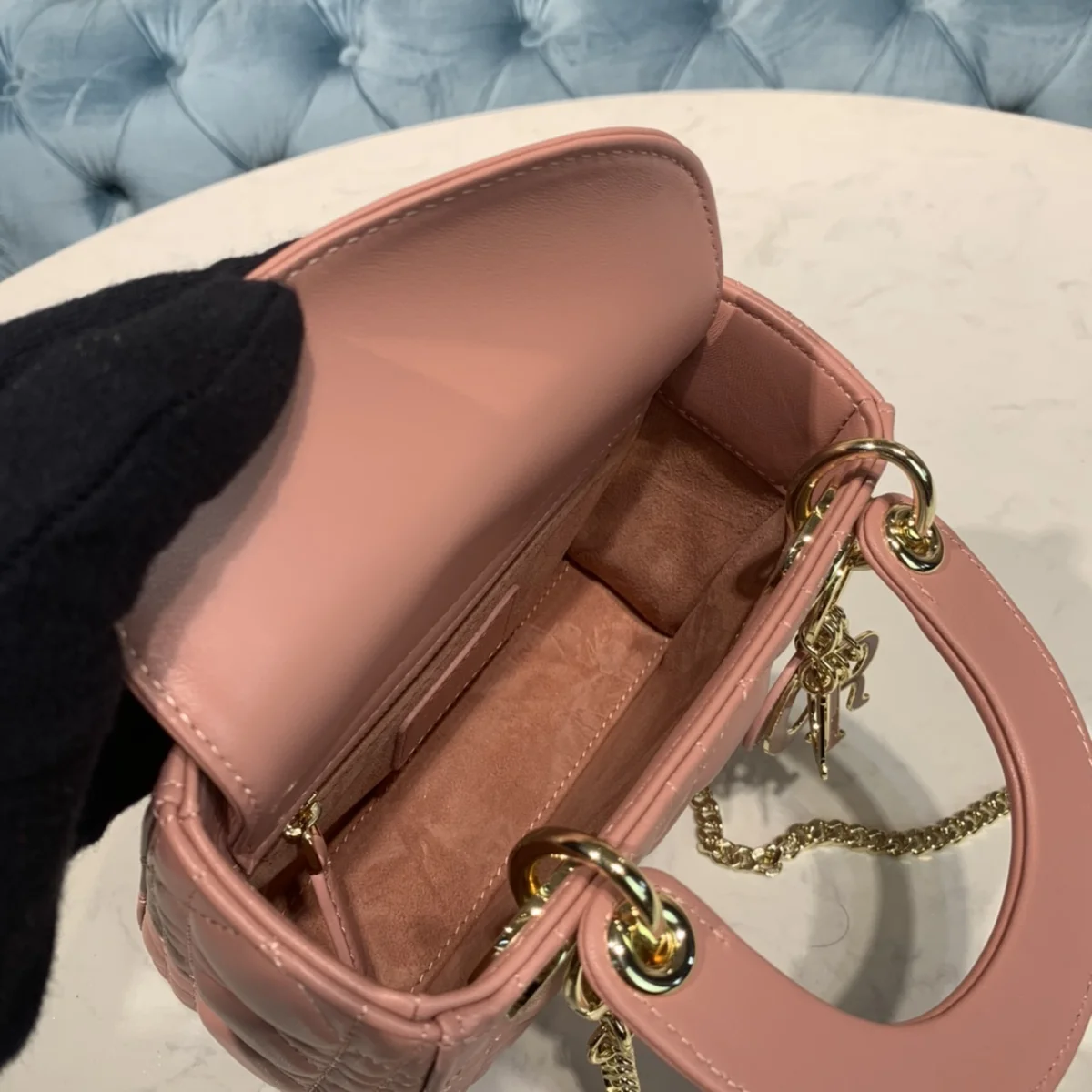 高仿包代理Dior Lady迷你 粉紅 羊皮斜挎包-M0505正品級別-貨到付款