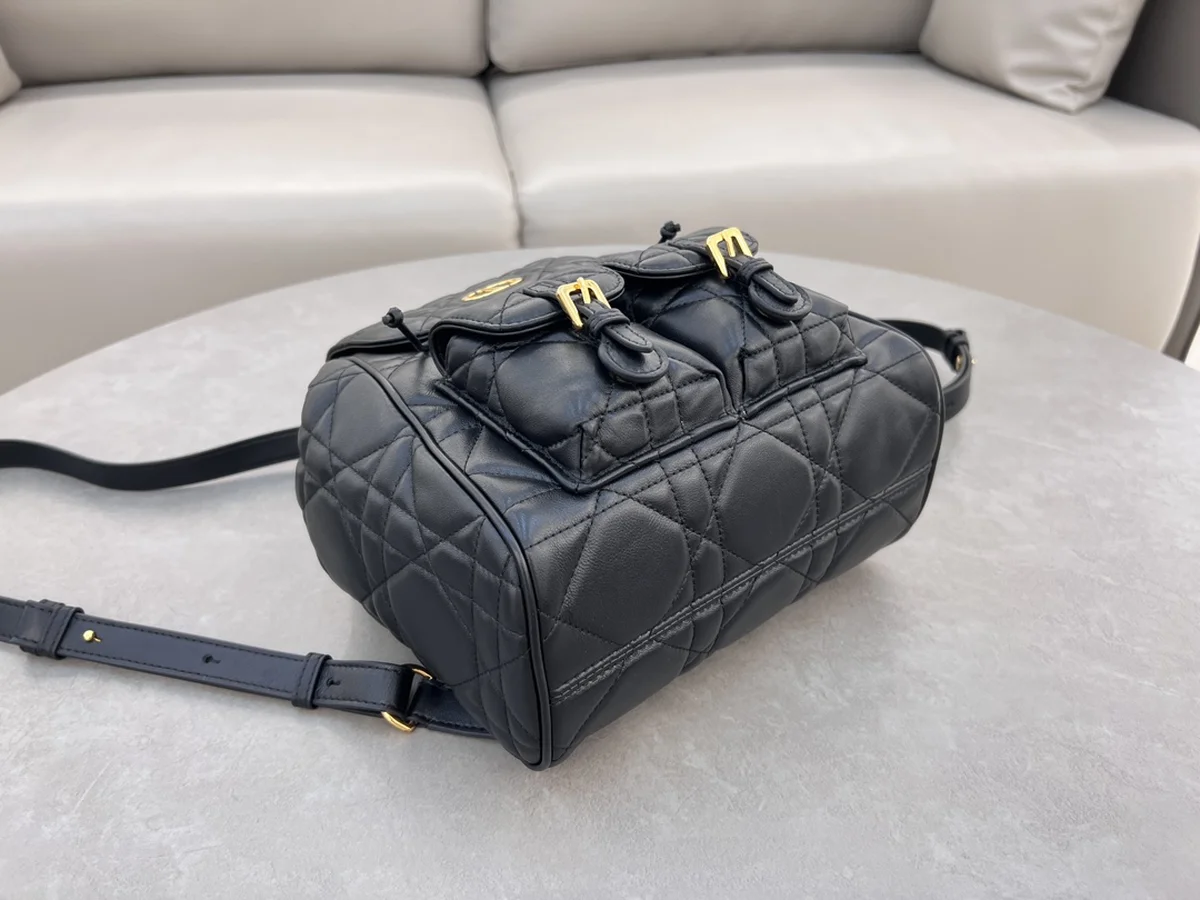 高仿包零售Dior Caro 黑色 羊皮背包MM-M6301正品級別-貨到付款