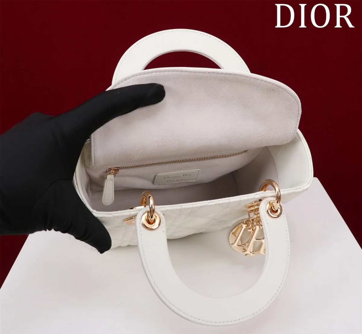 高仿包包Dior Lady 白色 羊皮斜挎包PM-M0538正品級別-貨到付款