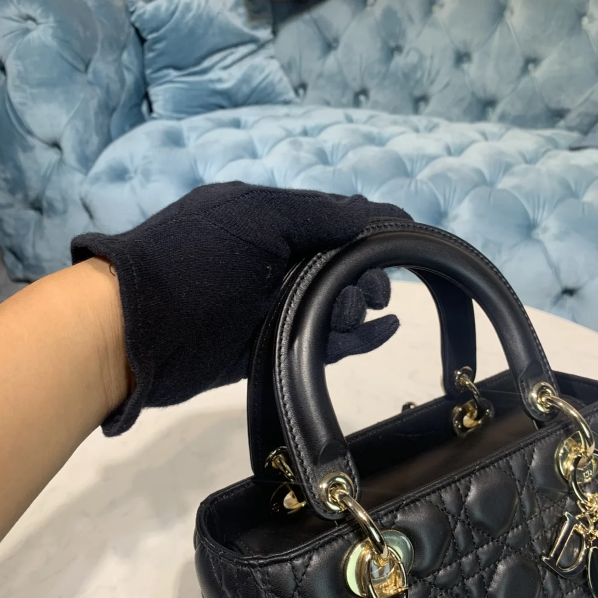 高仿包批發Dior Lady 黑色 小牛皮斜挎包MM-M0565正品級別-貨到付款