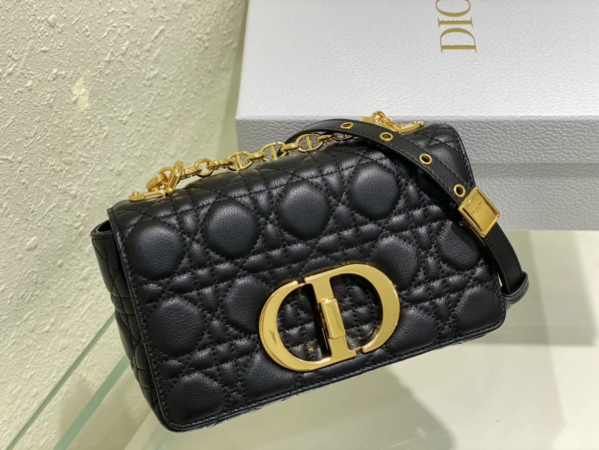 高仿奢侈品包Dior Caro 黑色 小牛皮斜挎包PM-M9241正品級別-貨到付款