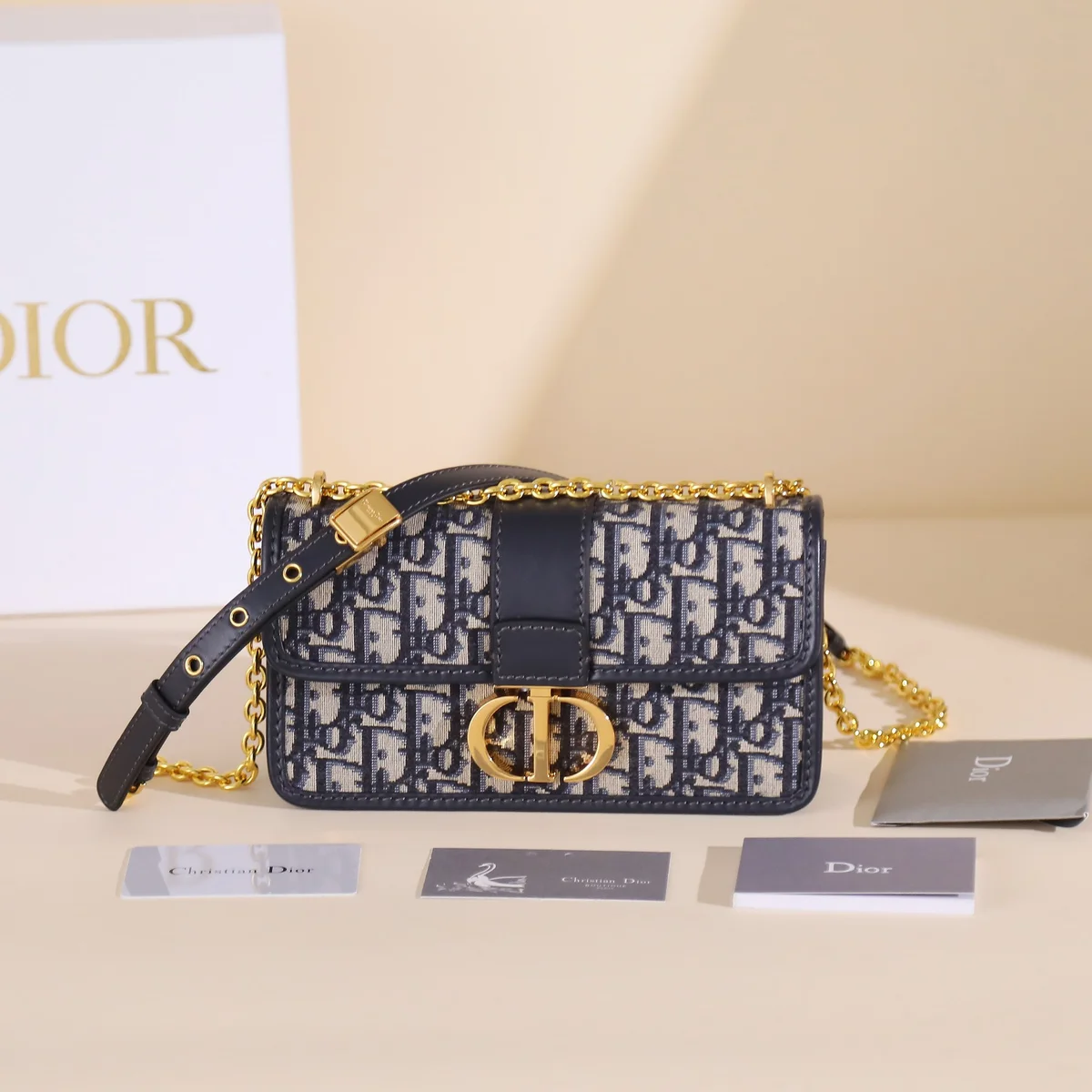 高仿奢侈品包Dior 30 Montaigne 藍色肩背袋PM-M9334正品級別-貨到付款
