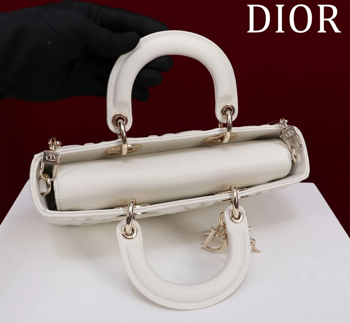 高仿奢侈品包Dior Lady 白色肩背袋MM-M0540正品級別-貨到付款