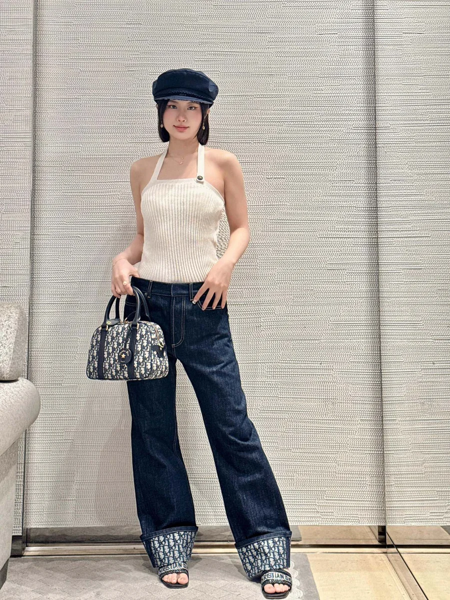 高仿名牌包Dior D-Vibe 藍色 皮革斜挎包MM-M1340正品級別-貨到付款