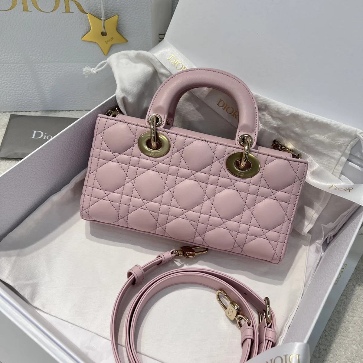 高仿包代理Dior Lady 粉紅 羊皮斜挎包PM-M0613正品級別-貨到付款