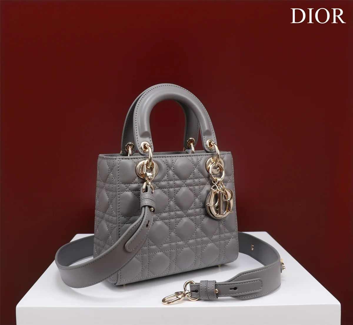 高仿包代理Dior Lady 灰色 羊皮斜挎包PM-M0538正品級別-貨到付款