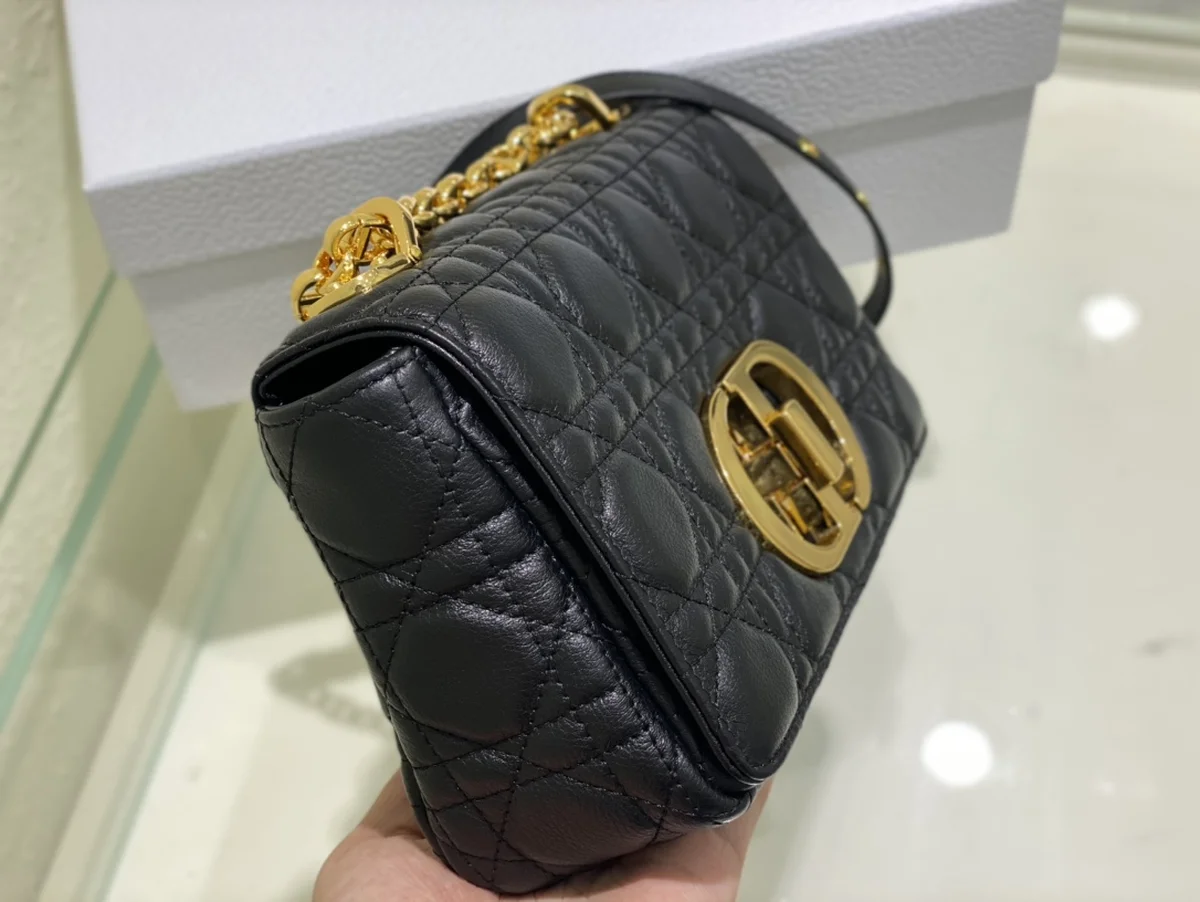 高仿奢侈品包Dior Caro 黑色 小牛皮斜挎包PM-M9241正品級別-貨到付款