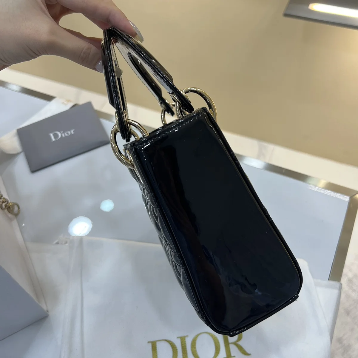 頂級高仿包Dior Lady 黑色 羊皮斜挎包PM-M0505正品級別-貨到付款