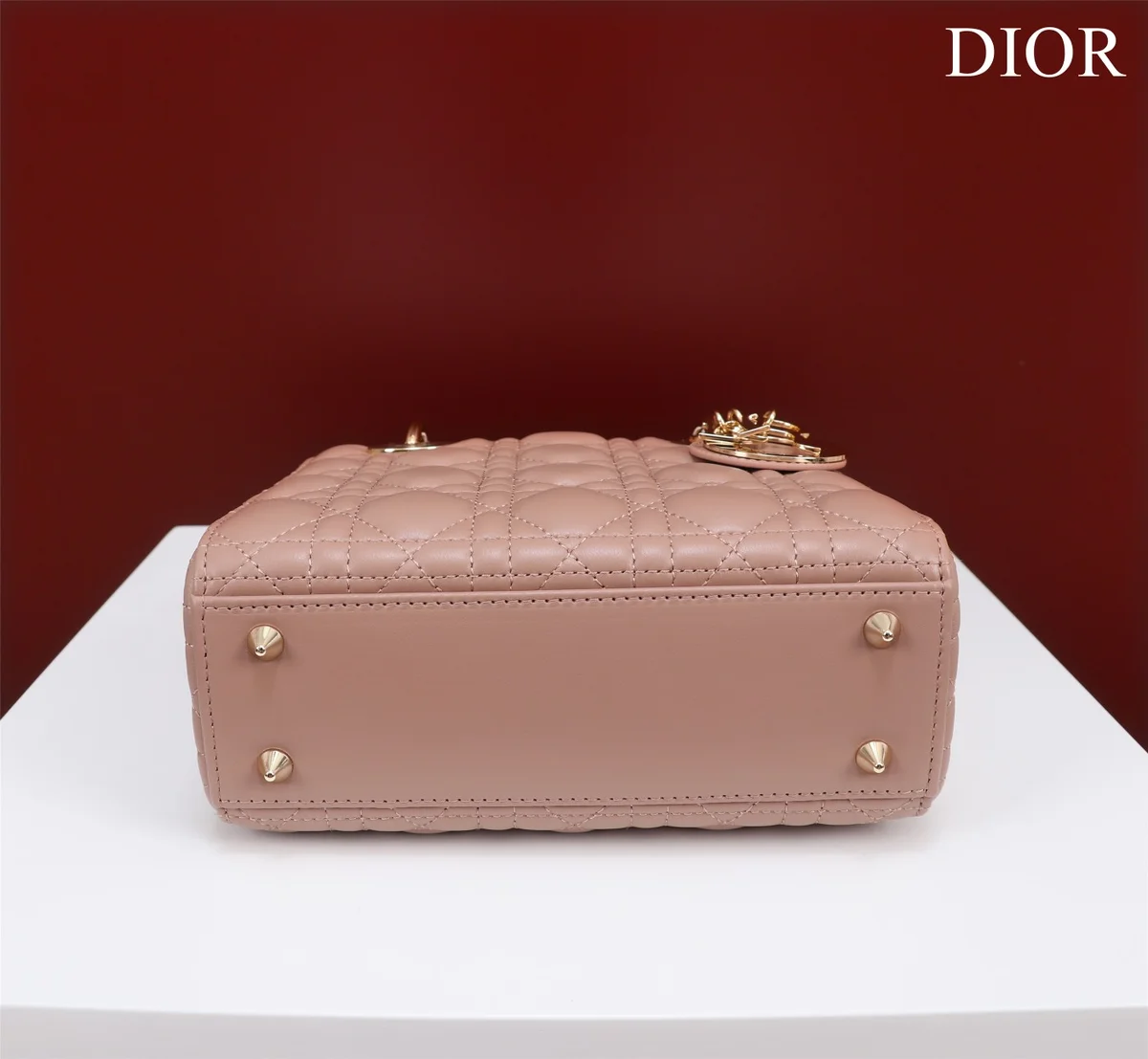 高仿包代購Dior Lady 胭脂色 羊皮斜挎包PM-M0538正品級別-貨到付款