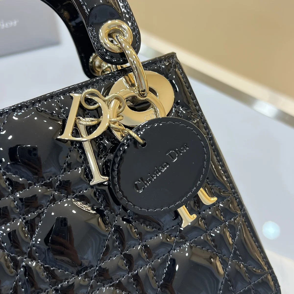 頂級高仿包Dior Lady 黑色 羊皮斜挎包PM-M0505正品級別-貨到付款