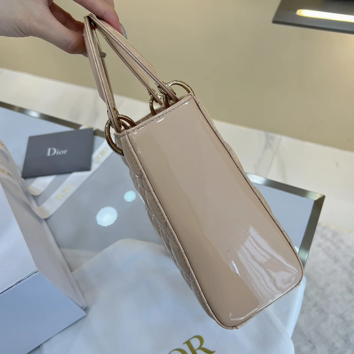 高仿名牌包Dior Lady 米色斜挎包PM-M0531正品級別-貨到付款