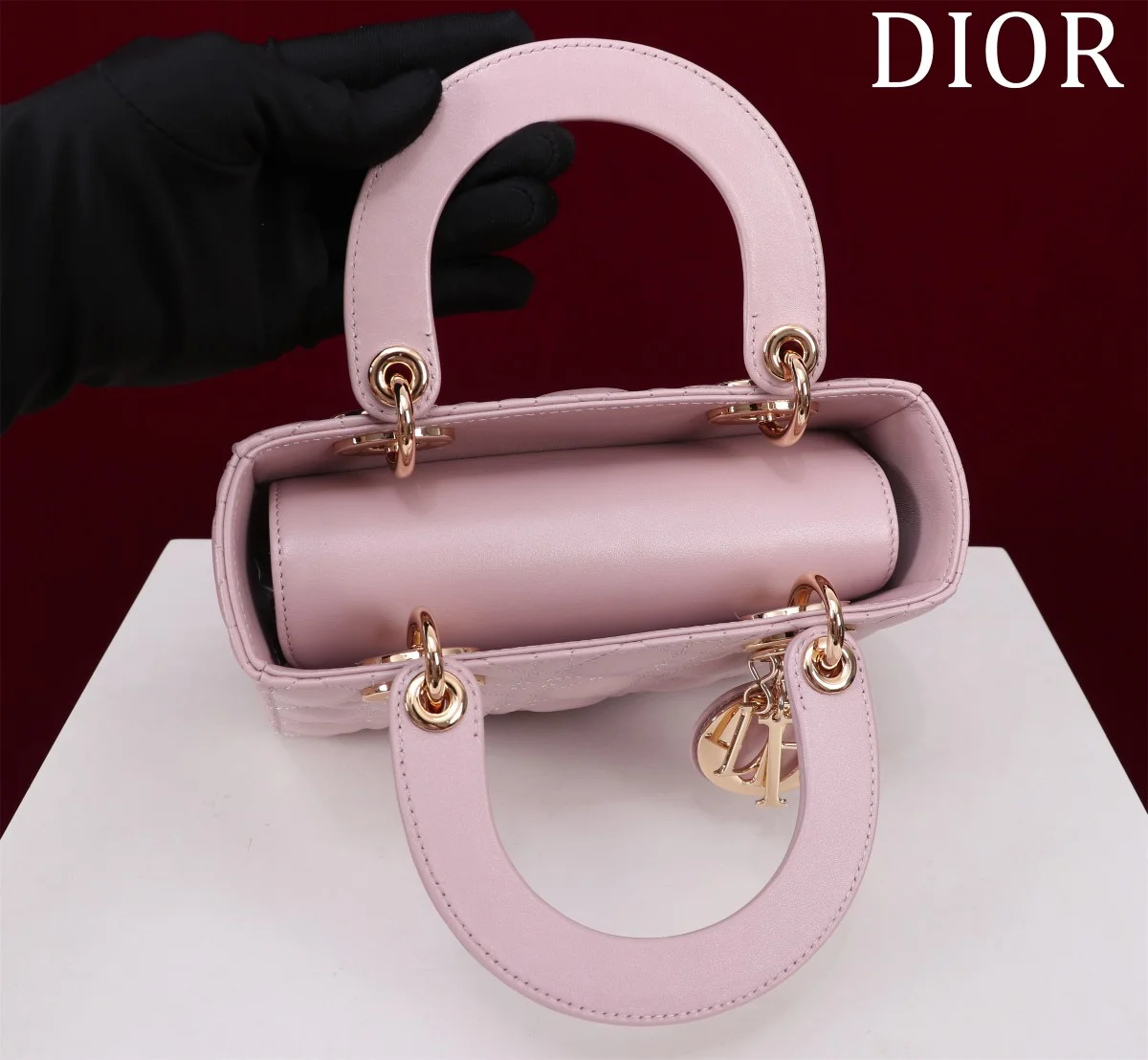 高仿包廠家Dior Lady 胭脂粉 羊皮斜挎包PM-M0538正品級別-貨到付款