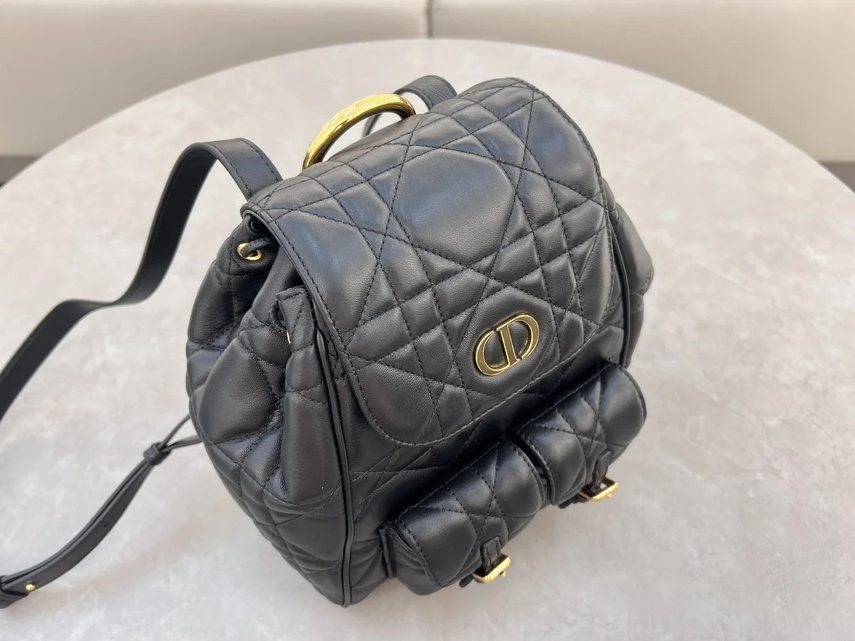高仿包零售Dior Caro 黑色 羊皮背包MM-M6301正品級別-貨到付款