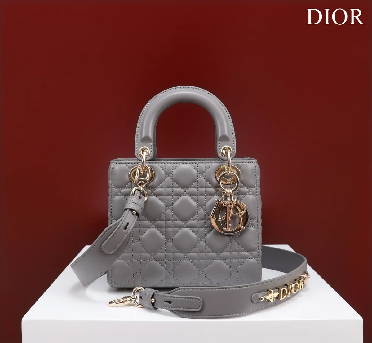 高仿包代理Dior Lady 灰色 羊皮斜挎包PM-M0538正品級別-貨到付款