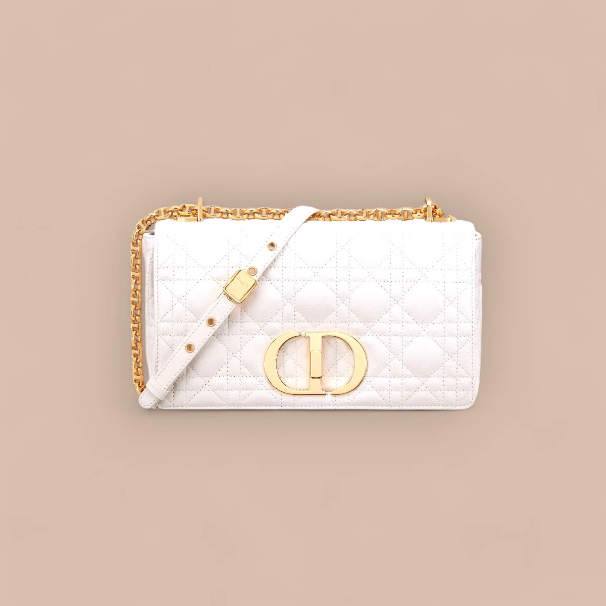 高仿名牌包Dior Caro 象牙色 小牛皮斜挎包MM-M9242正品級別-貨到付款