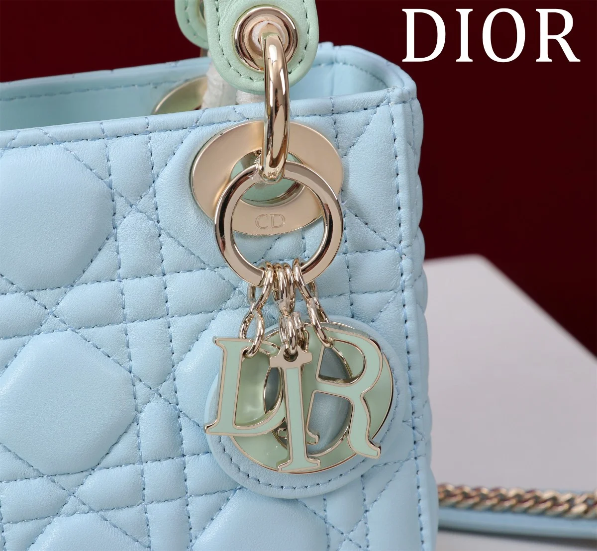 高仿包代購Dior Lady 淺藍 羊皮斜挎包PM-M0505正品級別-貨到付款