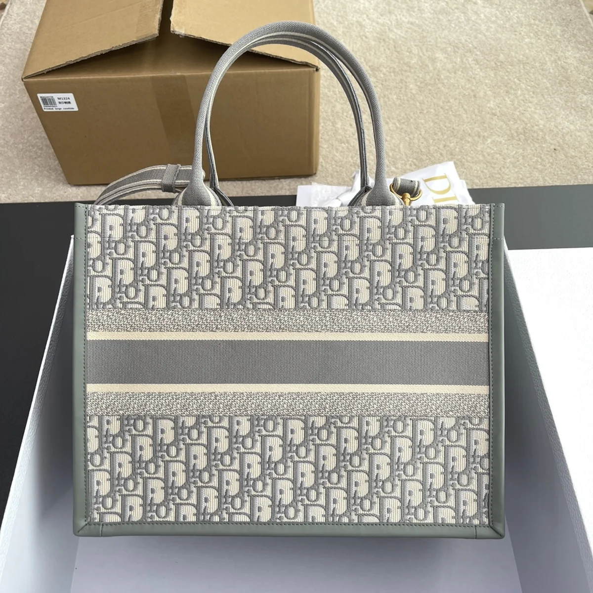 高仿包批發Dior Book 灰色托特包包MM-M1324正品級別-貨到付款
