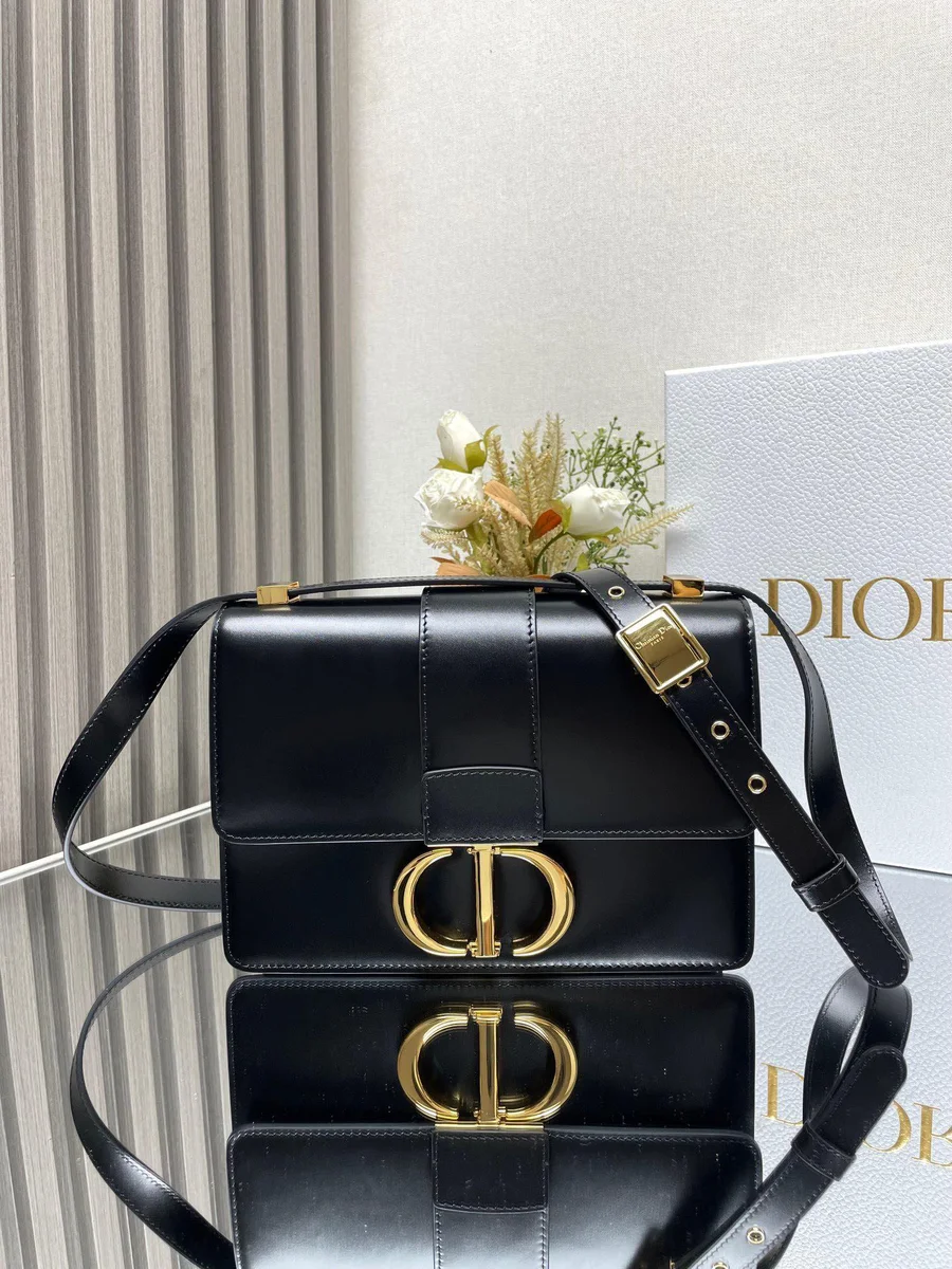 高仿奢侈品包Dior 30 Montaigne 黑色 小牛皮斜挎包MM-M9203正品級別-貨到付款