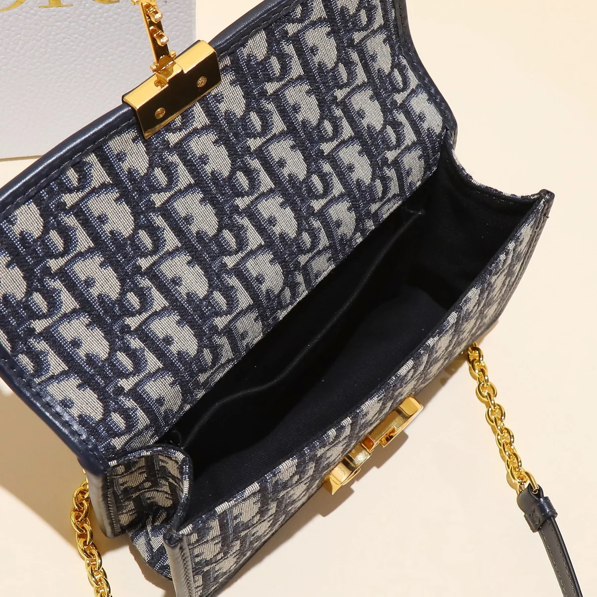 高仿奢侈品包Dior 30 Montaigne 藍色肩背袋PM-M9334正品級別-貨到付款