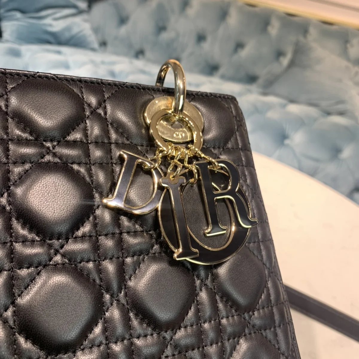 高仿包批發Dior Lady 黑色 小牛皮斜挎包MM-M0565正品級別-貨到付款