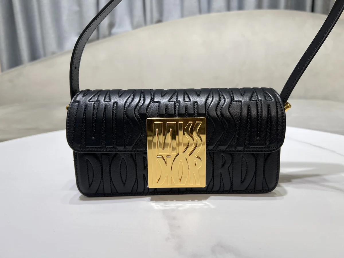 高仿包零售Dior Miss 黑色 小牛皮肩背袋PM-M2610正品級別-貨到付款
